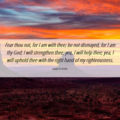 Picture 06 - Isaiah 41:10 ASV - Fear thou not, for I am with thee; be not - Bible Verse Picture