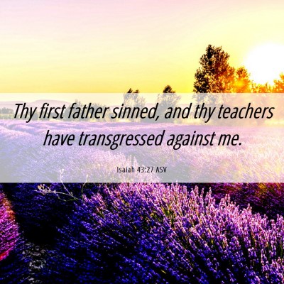 Picture 06 - Isaiah 43:27 ASV - Thy first father sinned, and thy teachers have - Bible Verse Picture