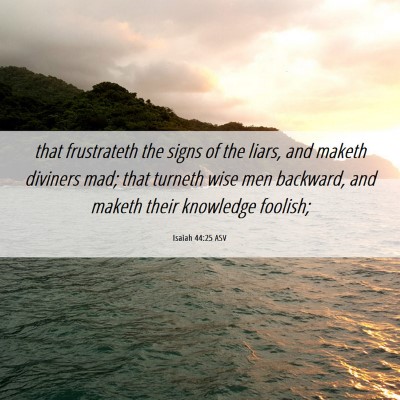 Picture 06 - Isaiah 44:25 ASV - that frustrateth the signs of the liars, and - Bible Verse Picture