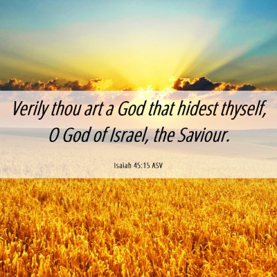 Picture 06 - Isaiah 45:15 ASV - Verily thou art a God that hidest thyself, O God - Bible Verse Picture