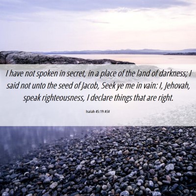 Picture 06 - Isaiah 45:19 ASV - I have not spoken in secret, in a place of the - Bible Verse Picture