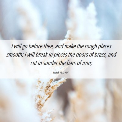 Picture 06 - Isaiah 45:2 ASV - I will go before thee, and make the rough places - Bible Verse Picture