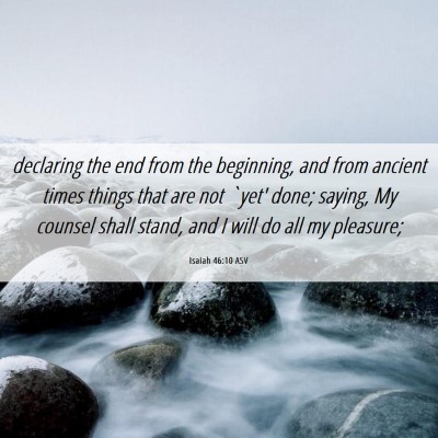 Picture 06 - Isaiah 46:10 ASV - declaring the end from the beginning, and from - Bible Verse Picture