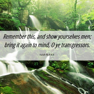 Picture 06 - Isaiah 46:8 ASV - Remember this, and show yourselves men; bring it - Bible Verse Picture