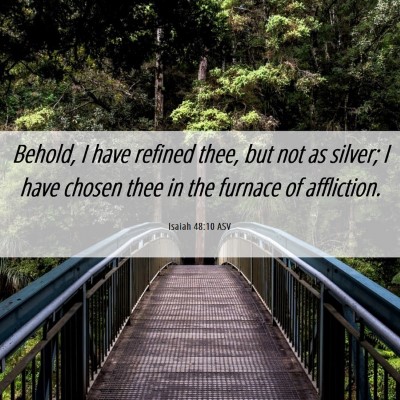 Picture 06 - Isaiah 48:10 ASV - Behold, I have refined thee, but not as silver; I - Bible Verse Picture