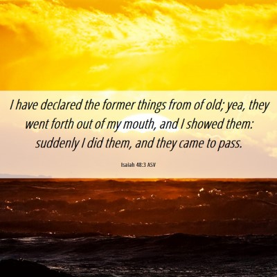 Picture 06 - Isaiah 48:3 ASV - I have declared the former things from of old; - Bible Verse Picture