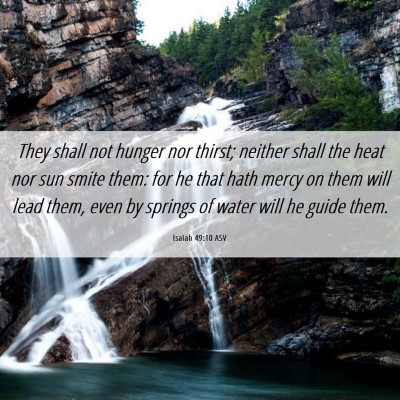 Picture 06 - Isaiah 49:10 ASV - They shall not hunger nor thirst; neither shall - Bible Verse Picture