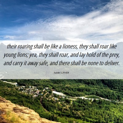 Picture 06 - Isaiah 5:29 ASV - their roaring shall be like a lioness, they shall - Bible Verse Picture