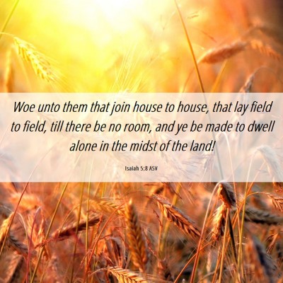 Picture 06 - Isaiah 5:8 ASV - Woe unto them that join house to house, that lay - Bible Verse Picture