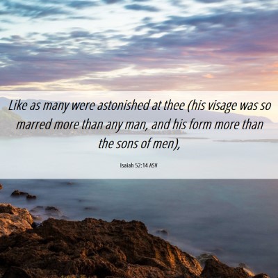 Picture 06 - Isaiah 52:14 ASV - Like as many were astonished at thee (his visage - Bible Verse Picture