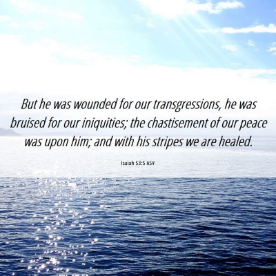 Picture 06 - Isaiah 53:5 ASV - But he was wounded for our transgressions, he was - Bible Verse Picture