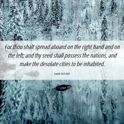 Picture 06 - Isaiah 54:3 ASV - For thou shalt spread aboard on the right hand - Bible Verse Picture