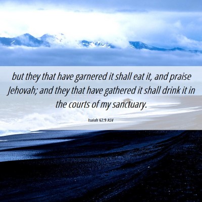 Picture 06 - Isaiah 62:9 ASV - but they that have garnered it shall eat it, and - Bible Verse Picture