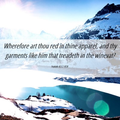 Picture 06 - Isaiah 63:2 ASV - Wherefore art thou red in thine apparel, and thy - Bible Verse Picture