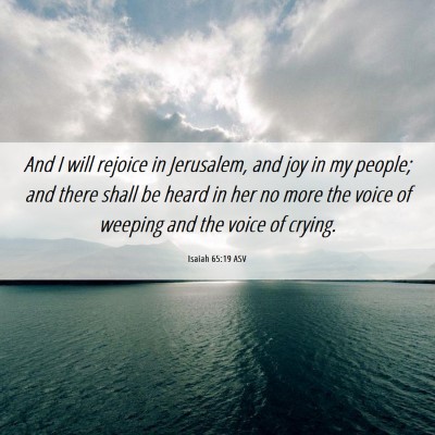 Picture 06 - Isaiah 65:19 ASV - And I will rejoice in Jerusalem, and joy in my - Bible Verse Picture