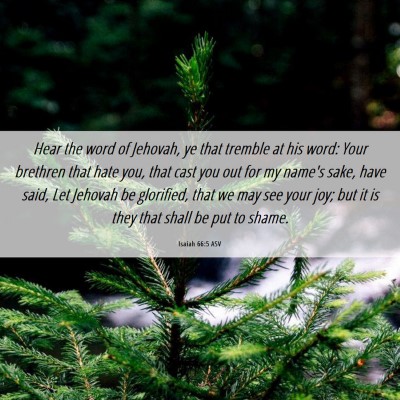Picture 06 - Isaiah 66:5 ASV - Hear the word of Jehovah, ye that tremble at his - Bible Verse Picture