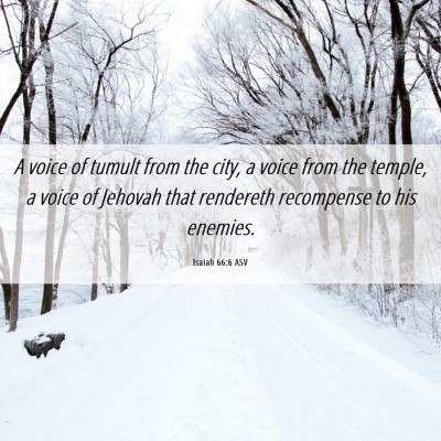 Picture 06 - Isaiah 66:6 ASV - A voice of tumult from the city, a voice from the - Bible Verse Picture