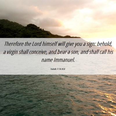 Picture 06 - Isaiah 7:14 ASV - Therefore the Lord himself will give you a sign: - Bible Verse Picture