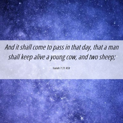 Picture 06 - Isaiah 7:21 ASV - And it shall come to pass in that day, that a man - Bible Verse Picture