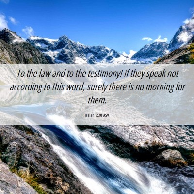 Picture 06 - Isaiah 8:20 ASV - To the law and to the testimony! if they speak - Bible Verse Picture