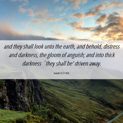 Picture 06 - Isaiah 8:22 ASV - and they shall look unto the earth, and behold, - Bible Verse Picture