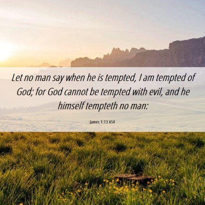 Picture 06 - James 1:13 ASV - Let no man say when he is tempted, I am tempted - Bible Verse Picture