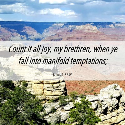 Picture 06 - James 1:2 ASV - Count it all joy, my brethren, when ye fall into - Bible Verse Picture