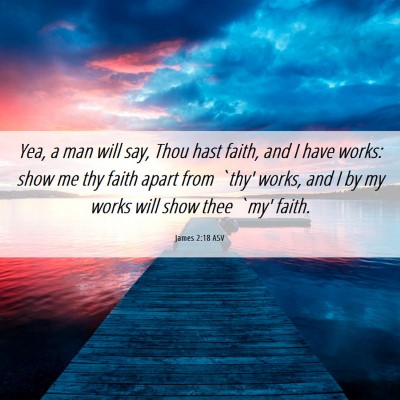 Picture 06 - James 2:18 ASV - Yea, a man will say, Thou hast faith, and I have - Bible Verse Picture