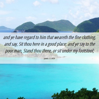 Picture 06 - James 2:3 ASV - and ye have regard to him that weareth the fine - Bible Verse Picture