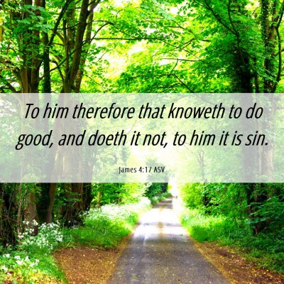 Picture 06 - James 4:17 ASV - To him therefore that knoweth to do good, and - Bible Verse Picture