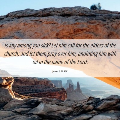 Picture 06 - James 5:14 ASV - Is any among you sick? Let him call for the - Bible Verse Picture