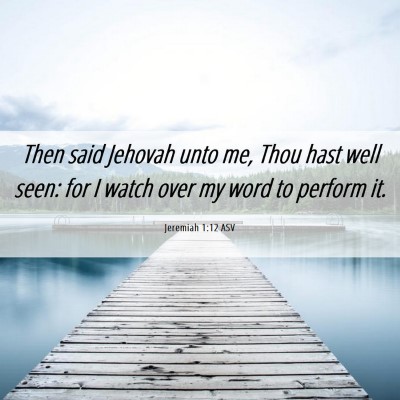 Picture 06 - Jeremiah 1:12 ASV - Then said Jehovah unto me, Thou hast well seen: - Bible Verse Picture