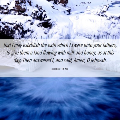 Picture 06 - Jeremiah 11:5 ASV - that I may establish the oath which I sware unto - Bible Verse Picture
