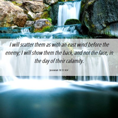 Picture 06 - Jeremiah 18:17 ASV - I will scatter them as with an east wind before - Bible Verse Picture