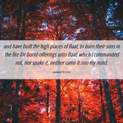 Picture 06 - Jeremiah 19:5 ASV - and have built the high places of Baal, to burn - Bible Verse Picture
