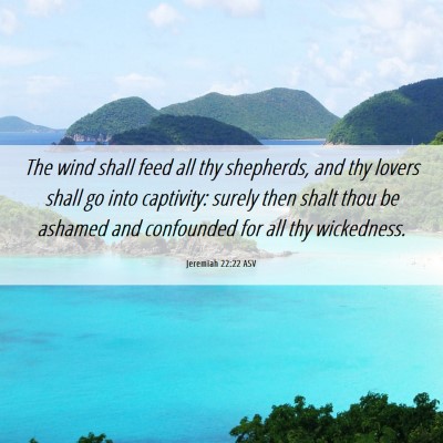 Picture 06 - Jeremiah 22:22 ASV - The wind shall feed all thy shepherds, and thy - Bible Verse Picture
