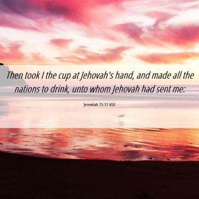 Picture 06 - Jeremiah 25:17 ASV - Then took I the cup at Jehovah's hand, and made - Bible Verse Picture