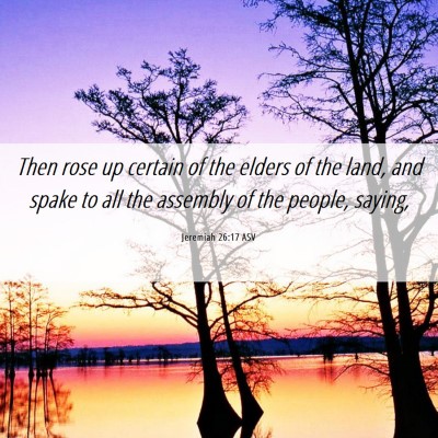 Picture 06 - Jeremiah 26:17 ASV - Then rose up certain of the elders of the land, - Bible Verse Picture