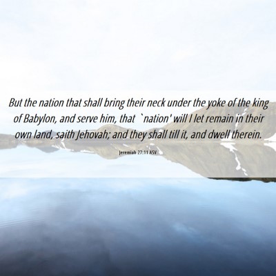 Picture 06 - Jeremiah 27:11 ASV - But the nation that shall bring their neck under - Bible Verse Picture