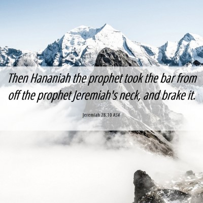 Picture 06 - Jeremiah 28:10 ASV - Then Hananiah the prophet took the bar from off - Bible Verse Picture