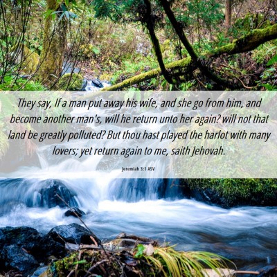 Picture 06 - Jeremiah 3:1 ASV - They say, If a man put away his wife, and she go - Bible Verse Picture