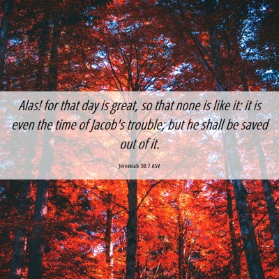 Picture 06 - Jeremiah 30:7 ASV - Alas! for that day is great, so that none is like - Bible Verse Picture