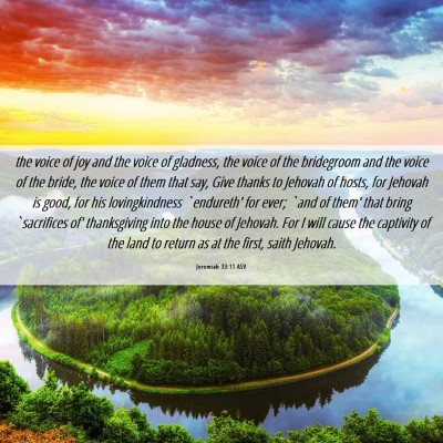 Picture 06 - Jeremiah 33:11 ASV - the voice of joy and the voice of gladness, the - Bible Verse Picture