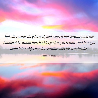 Picture 06 - Jeremiah 34:11 ASV - but afterwards they turned, and caused the - Bible Verse Picture