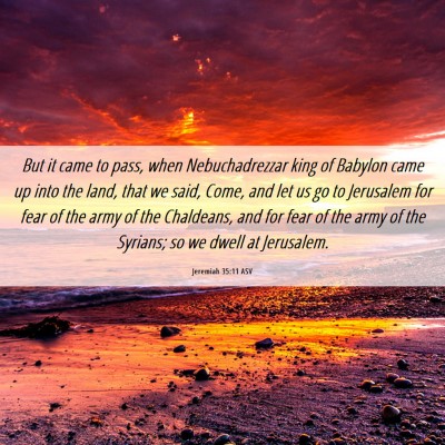 Picture 06 - Jeremiah 35:11 ASV - But it came to pass, when Nebuchadrezzar king of - Bible Verse Picture