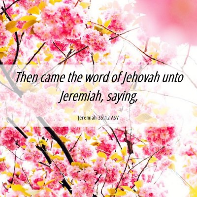 Picture 06 - Jeremiah 35:12 ASV - Then came the word of Jehovah unto Jeremiah, - Bible Verse Picture