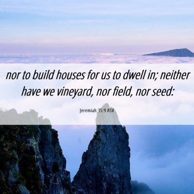 Picture 06 - Jeremiah 35:9 ASV - nor to build houses for us to dwell in; neither - Bible Verse Picture