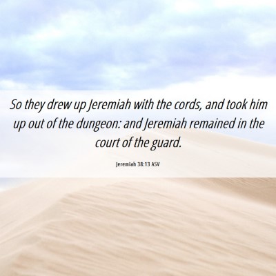 Picture 06 - Jeremiah 38:13 ASV - So they drew up Jeremiah with the cords, and took - Bible Verse Picture