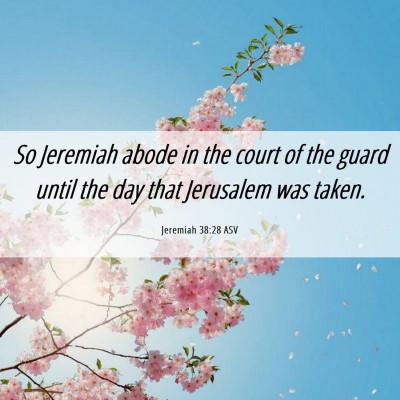 Picture 06 - Jeremiah 38:28 ASV - So Jeremiah abode in the court of the guard until - Bible Verse Picture