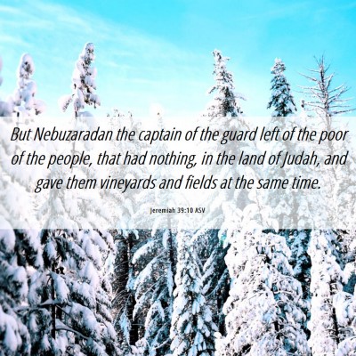 Picture 06 - Jeremiah 39:10 ASV - But Nebuzaradan the captain of the guard left of - Bible Verse Picture